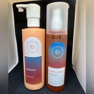 🆕 Bath & Body Works Restore Body Lotion and Golden Cherry Mist Set ✨new unused✨